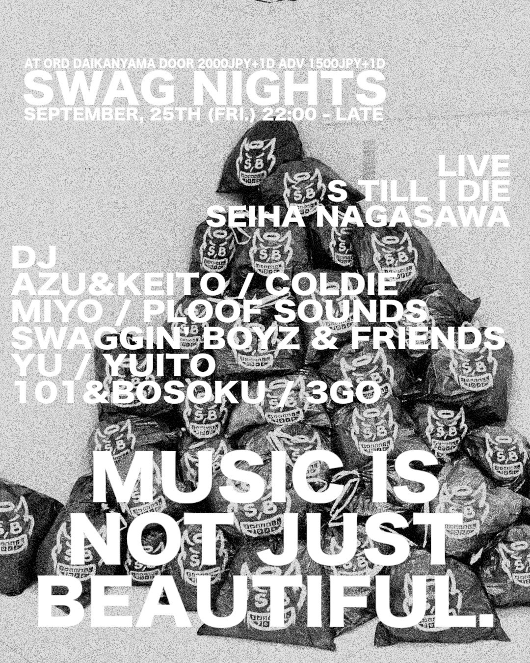Flyer for SWAG NIGHTS at ORD Daikanyama